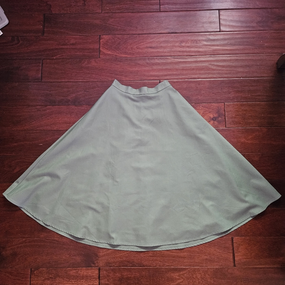 Japanese Style Midi Flared Skirt s2 - Picture 6 of 10